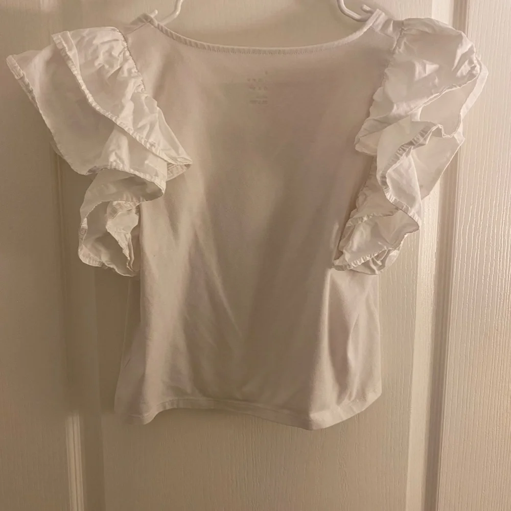 White Ruffle Sleeve Top - Picture 2 of 2